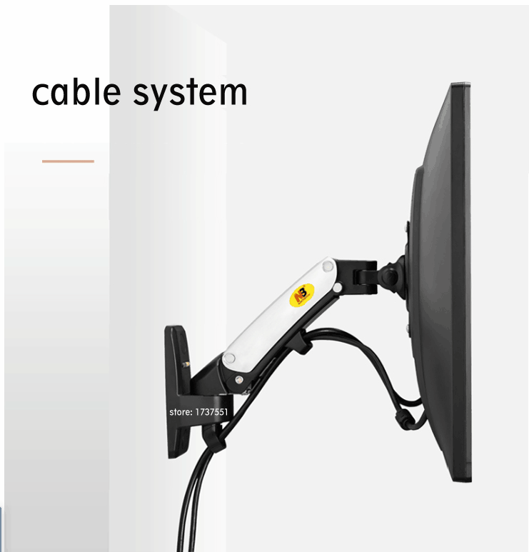 NB F120 17-27' Aluminum GS Gas Spring 360 Rotate Full Motion TV Wall Mount Bracket LCD Monitor Wall Mount Stand Screen Holder