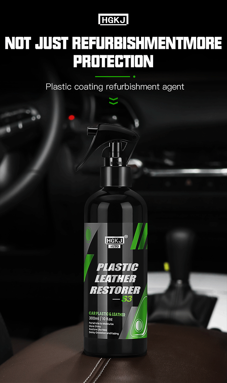 300ML Car Plastic Leather Restorer Renew Parts Polish Protect Coating Long Lasting Back To Black Gloss Interior Accessory S3