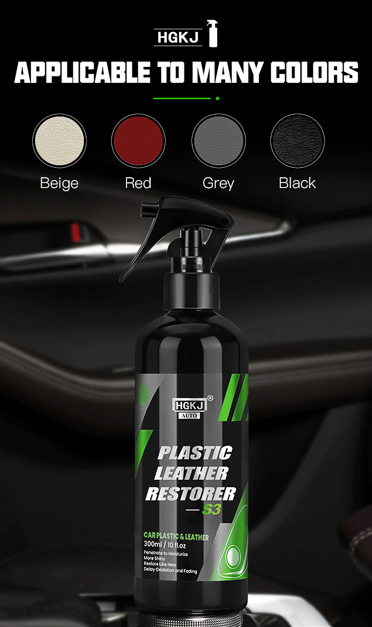 300ML Car Plastic Leather Restorer Renew Parts Polish Protect Coating Long Lasting Back To Black Gloss Interior Accessory S3