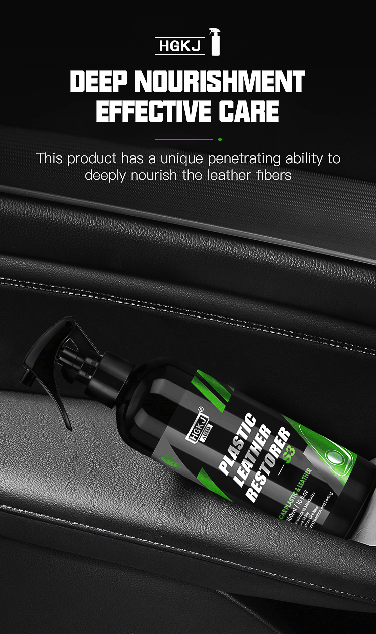 300ML Car Plastic Leather Restorer Renew Parts Polish Protect Coating Long Lasting Back To Black Gloss Interior Accessory S3