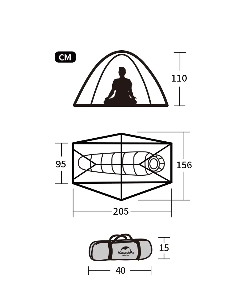 Naturehike Cycling Tent 1 Person Ultralight Outdoor 3 Season Waterproof 20D Nylon Tent Camping Hiking Backpacking Portable Tent