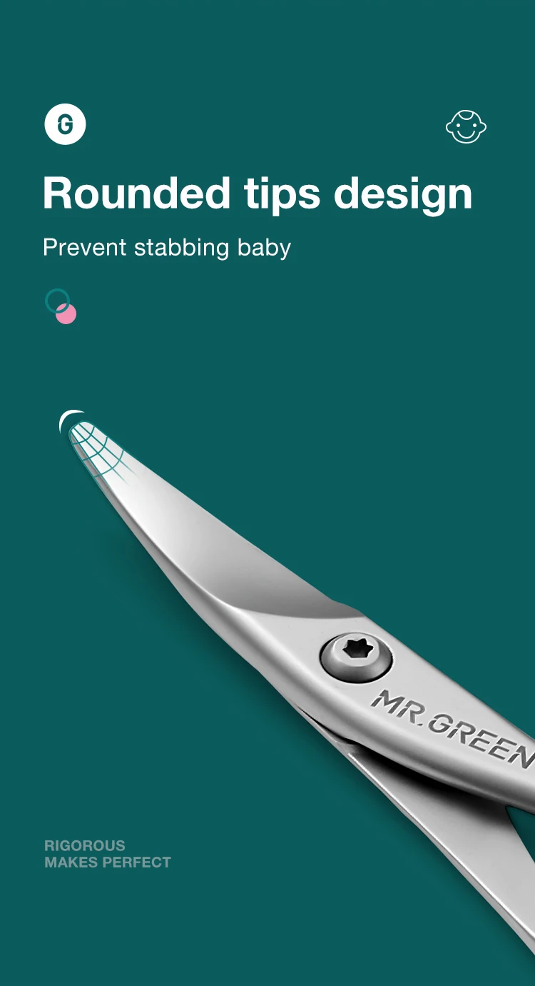 MR.GREEN Baby Safety Nail Scissors Nail Care Clippers Cutter Newborn Baby Convenient Daily Nail File Shell Shear Manicure Tool