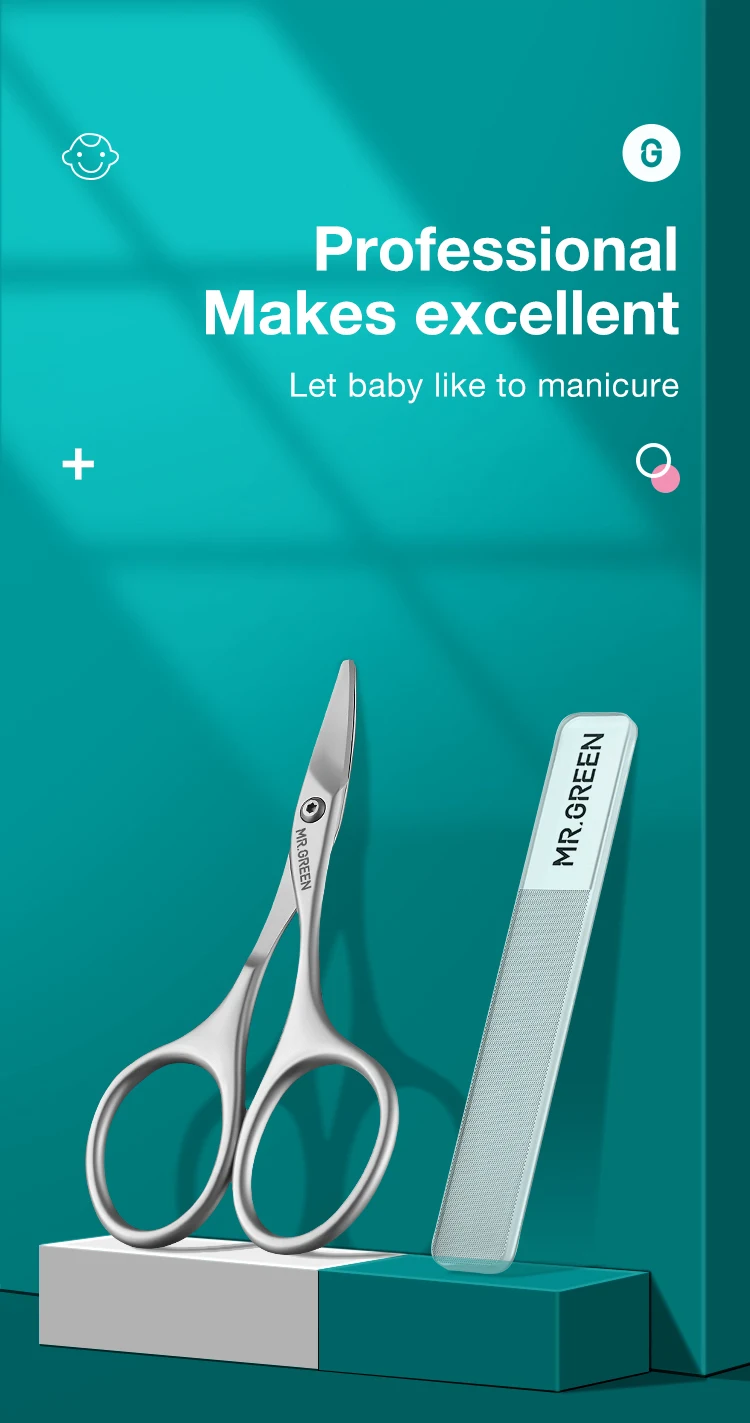 MR.GREEN Baby Safety Nail Scissors Nail Care Clippers Cutter Newborn Baby Convenient Daily Nail File Shell Shear Manicure Tool