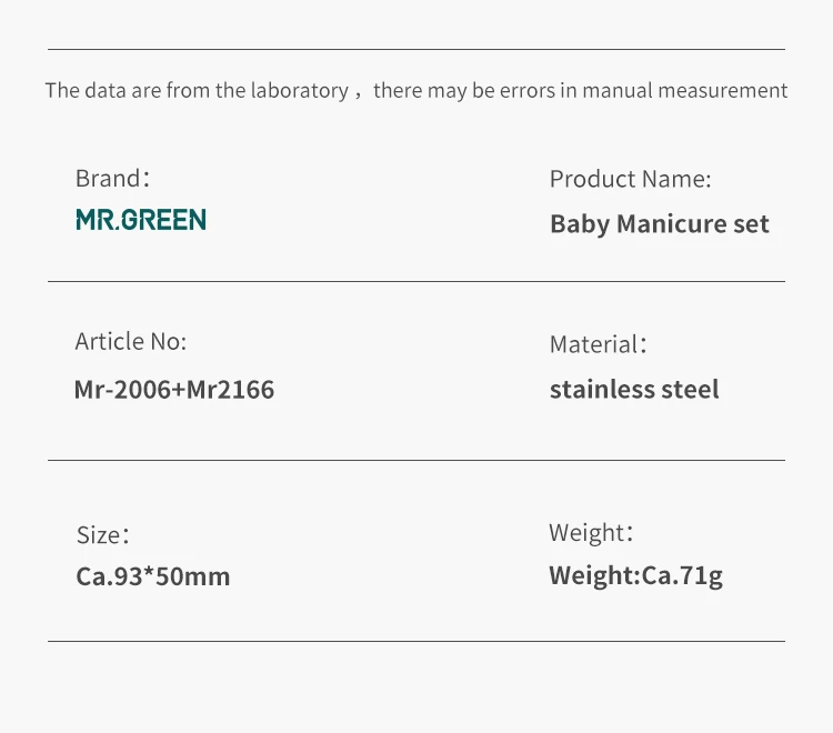 MR.GREEN Baby Safety Nail Scissors Nail Care Clippers Cutter Newborn Baby Convenient Daily Nail File Shell Shear Manicure Tool