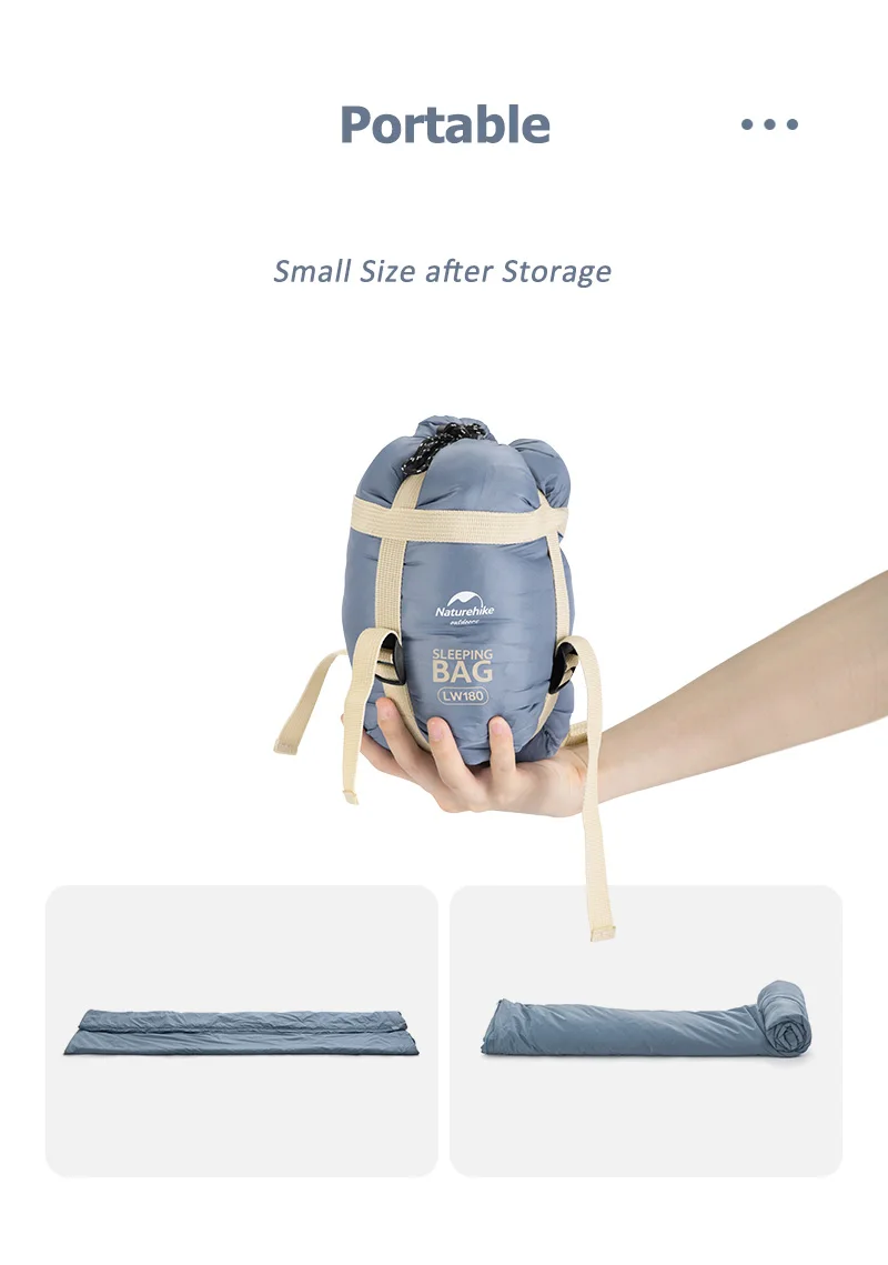 Naturehike Sleeping Bag Lightweight Mini LW180 Waterproof Cotton Sleeping Bag Nature hike Tourist Camping Sleeping Bag