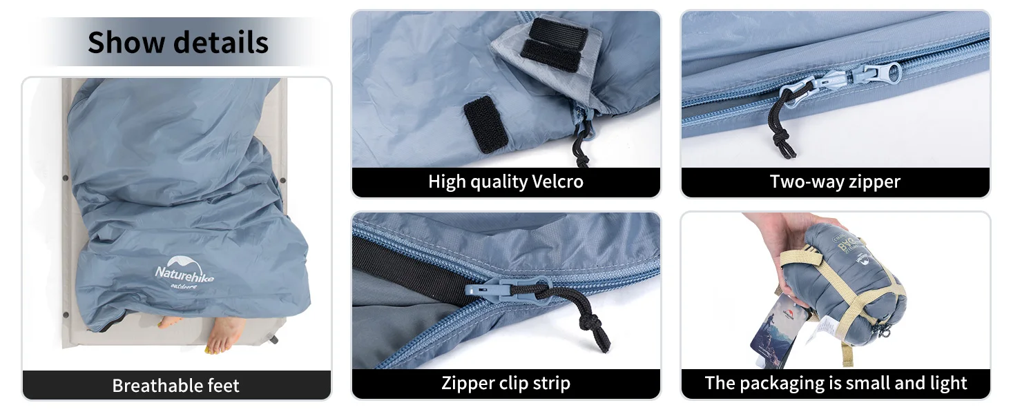Naturehike Sleeping Bag Lightweight Mini LW180 Waterproof Cotton Sleeping Bag Nature hike Tourist Camping Sleeping Bag