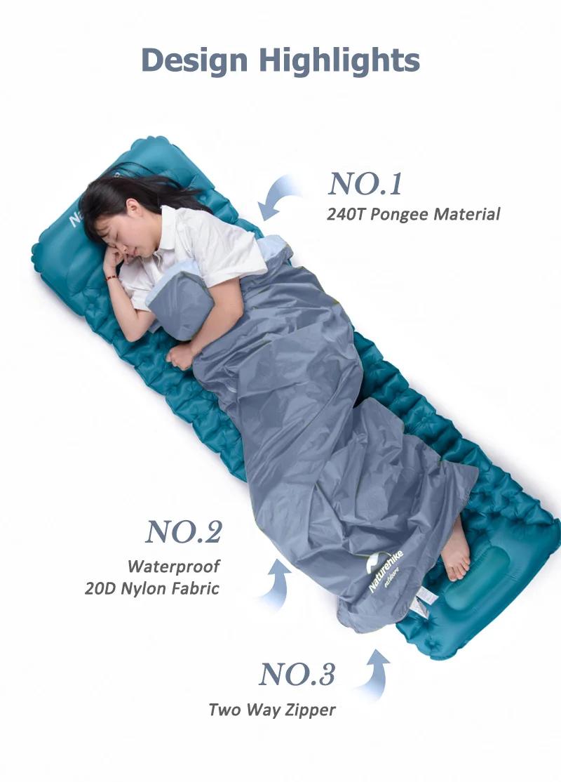 Naturehike Sleeping Bag Lightweight Mini LW180 Waterproof Cotton Sleeping Bag Nature hike Tourist Camping Sleeping Bag