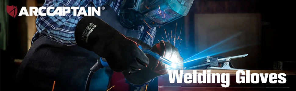 ARCCAPTAIN 16inch Welding Gloves Multifunctional Works Gloves Heat Resistant Mig/Stick/Tig Welder Welding Supplies Gloves