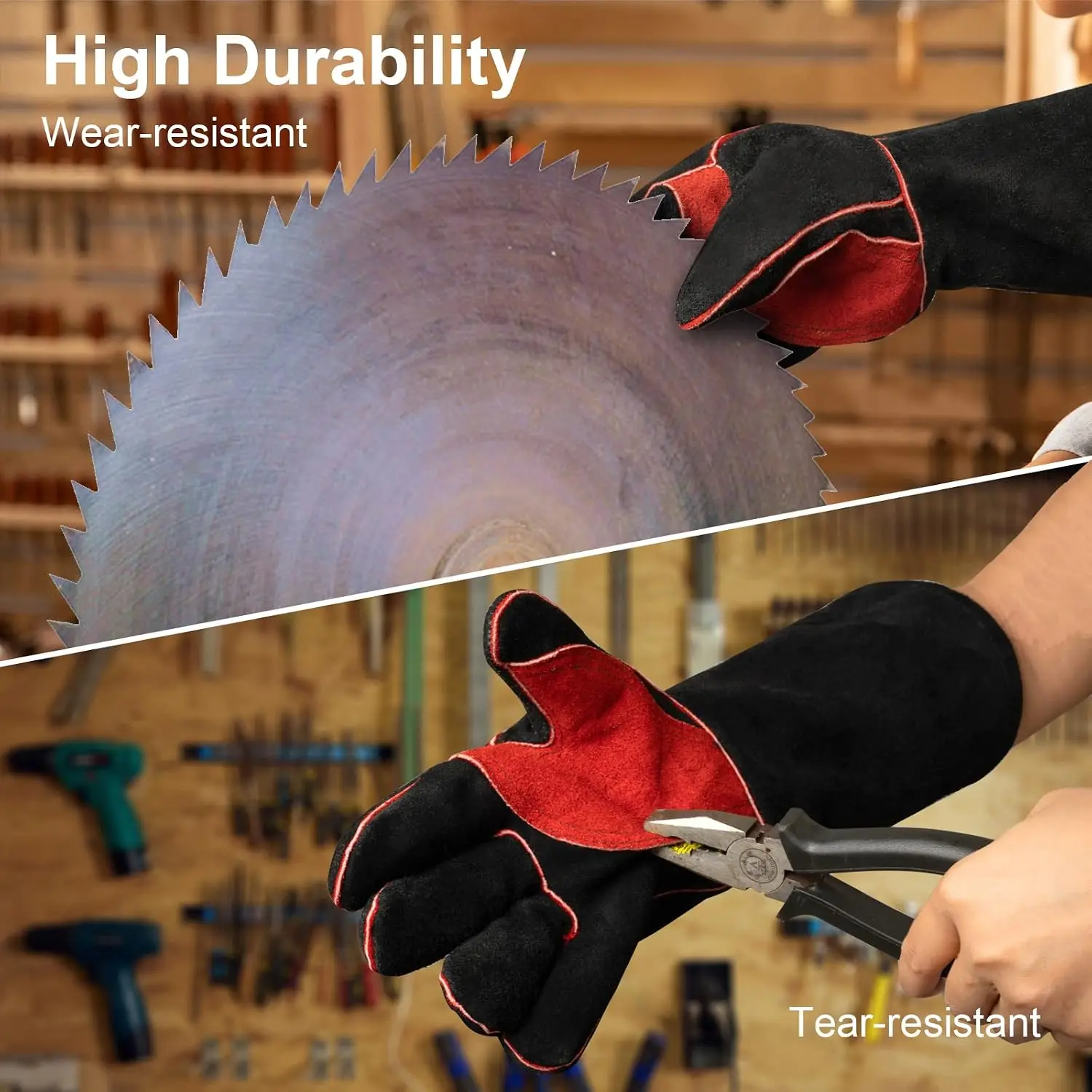 ARCCAPTAIN 16inch Welding Gloves Multifunctional Works Gloves Heat Resistant Mig/Stick/Tig Welder Welding Supplies Gloves