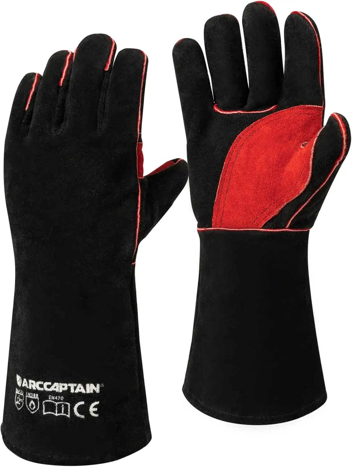ARCCAPTAIN 16inch Welding Gloves Multifunctional Works Gloves Heat Resistant Mig/Stick/Tig Welder Welding Supplies Gloves