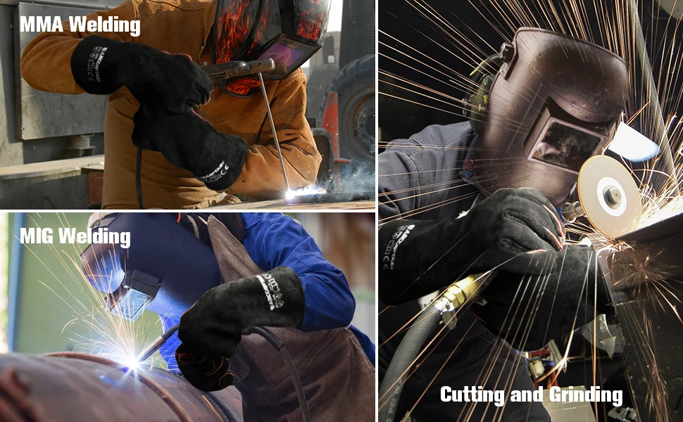 ARCCAPTAIN 16inch Welding Gloves Multifunctional Works Gloves Heat Resistant Mig/Stick/Tig Welder Welding Supplies Gloves