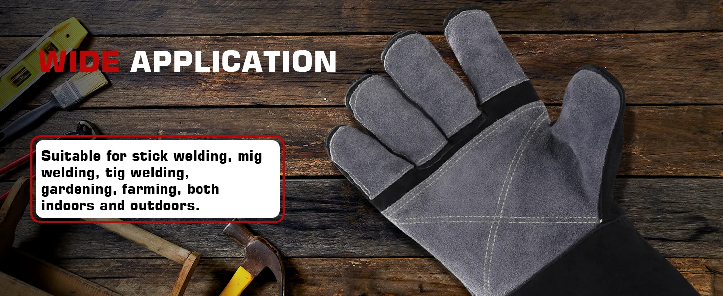 ARCCAPTAIN 16inch Welding Gloves Multifunctional Works Gloves Heat Resistant Mig/Stick/Tig Welder Welding Supplies Gloves