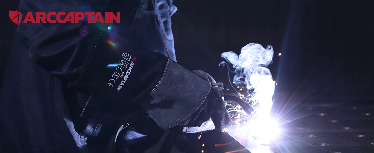 ARCCAPTAIN 16inch Welding Gloves Multifunctional Works Gloves Heat Resistant Mig/Stick/Tig Welder Welding Supplies Gloves