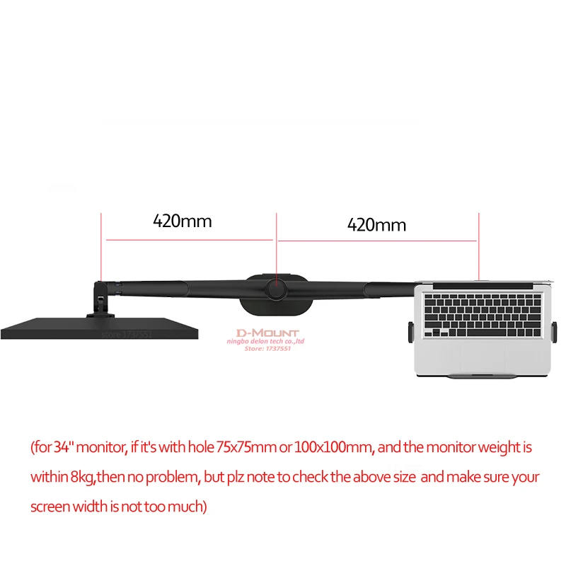 OL-3L OL-3T Aluminum Silver Ergonomics 10'-17' Desk Laptop Stand 32' Monitor Desktop Bracket Computer Mount Full Motion Column