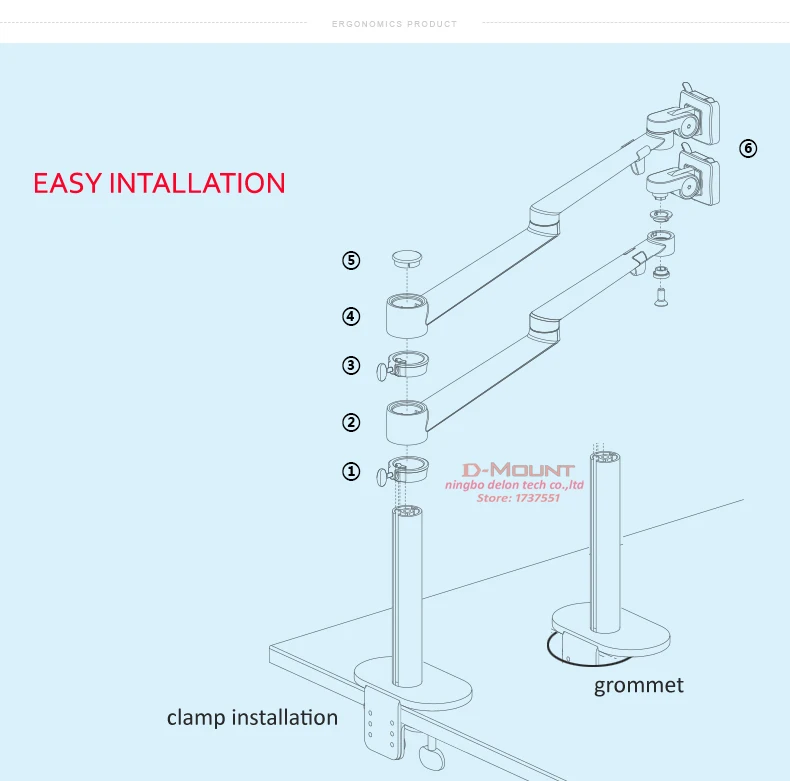 OL-3L OL-3T Aluminum Silver Ergonomics 10'-17' Desk Laptop Stand 32' Monitor Desktop Bracket Computer Mount Full Motion Column