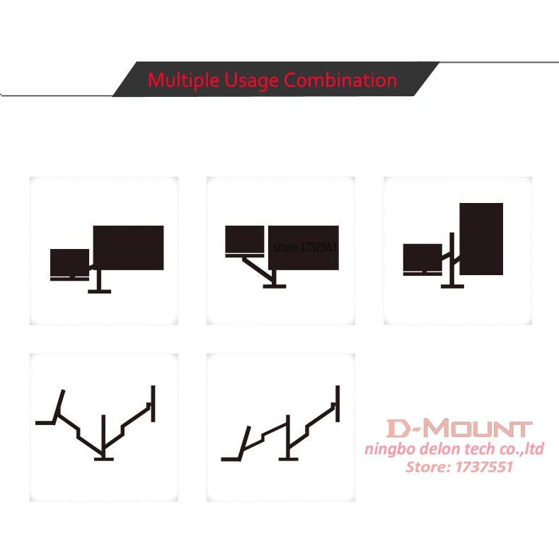 OL-3L OL-3T Aluminum Silver Ergonomics 10'-17' Desk Laptop Stand 32' Monitor Desktop Bracket Computer Mount Full Motion Column
