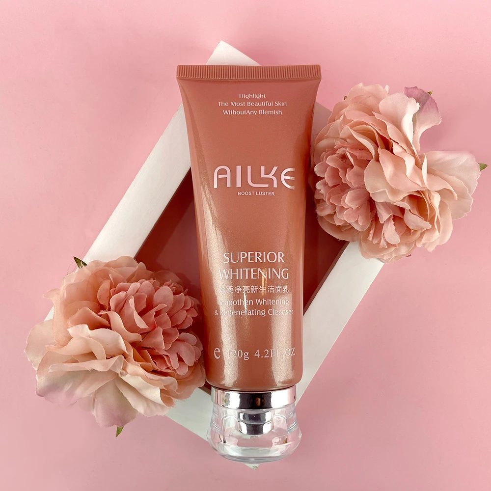 AILKE Natural Rose Facial Cleanser, Brightening, Reduce Dark Spots, Acne, Moisturizing, Clean Pores, Oil Control, 120ml/4.23 oz