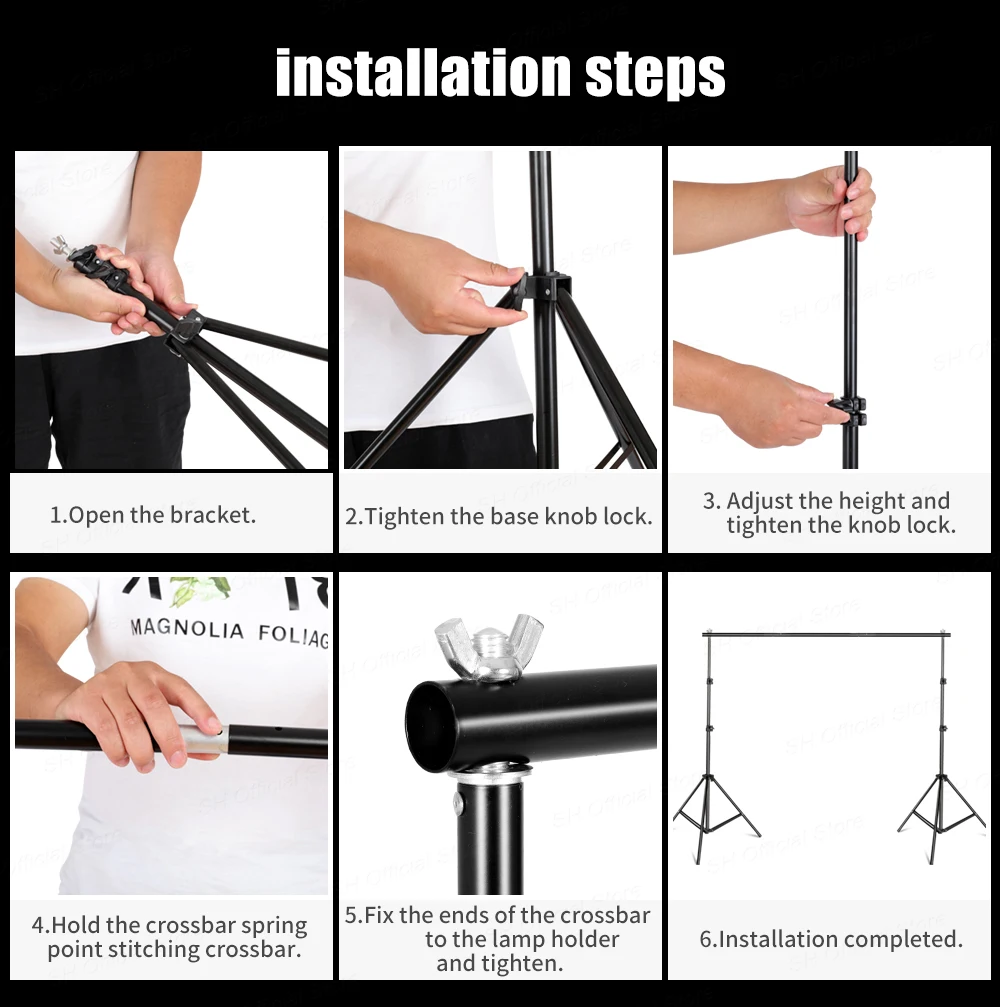 2X2 2X3 2.6X3M Background Stand Photography Photo Studio Green Screen Backdrops Chromakey Support System Frame Video for Parties