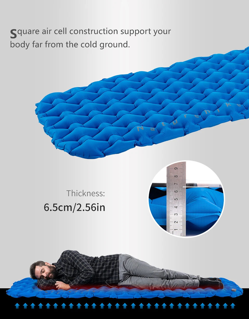 Naturehike Inflatable Mattress Air Mattress Ultralight Outdoor Sleeping Pad Folding Bed Sleeping Mat Hiking Camping Mattress
