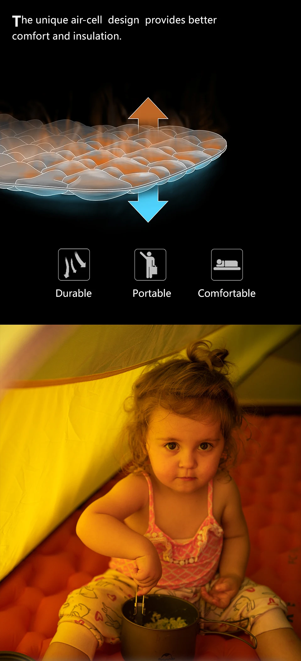 Naturehike Inflatable Mattress Air Mattress Ultralight Outdoor Sleeping Pad Folding Bed Sleeping Mat Hiking Camping Mattress