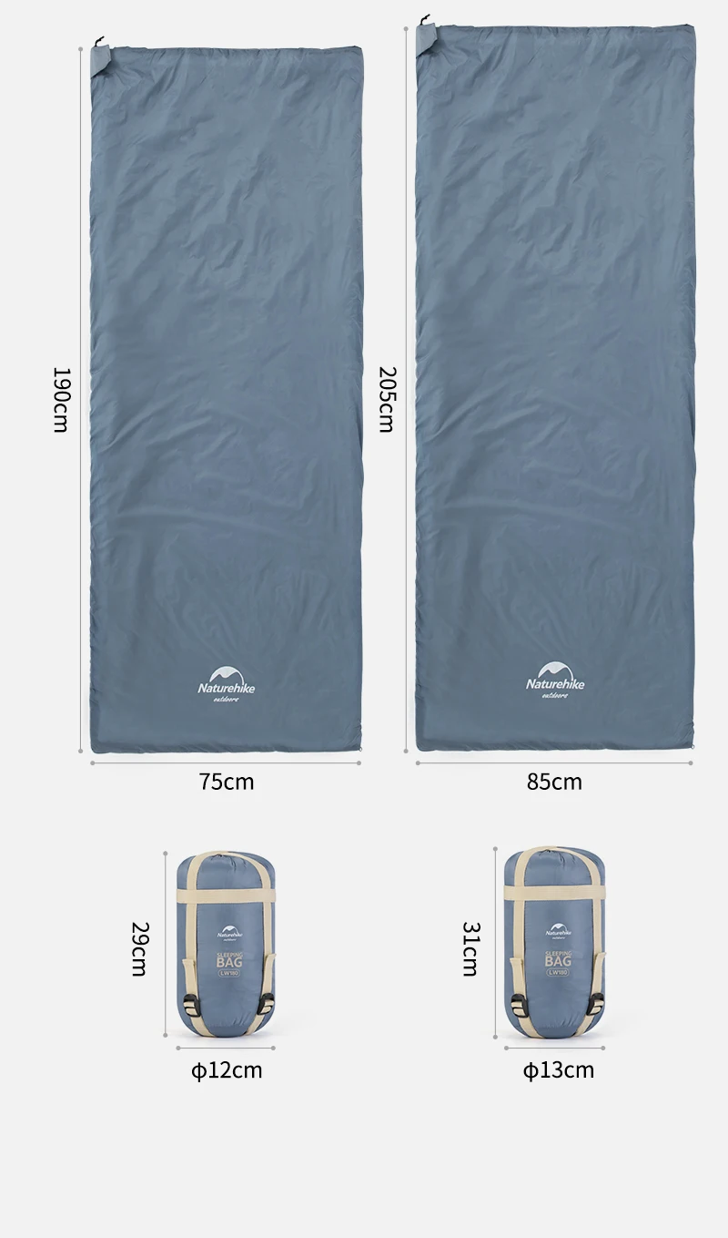 Naturehike Envelope-style Sleeping Bag LW180 Ultralight Cotton Splicing Double Sleeping Bags For Outdoor Camping Hiking Tourism
