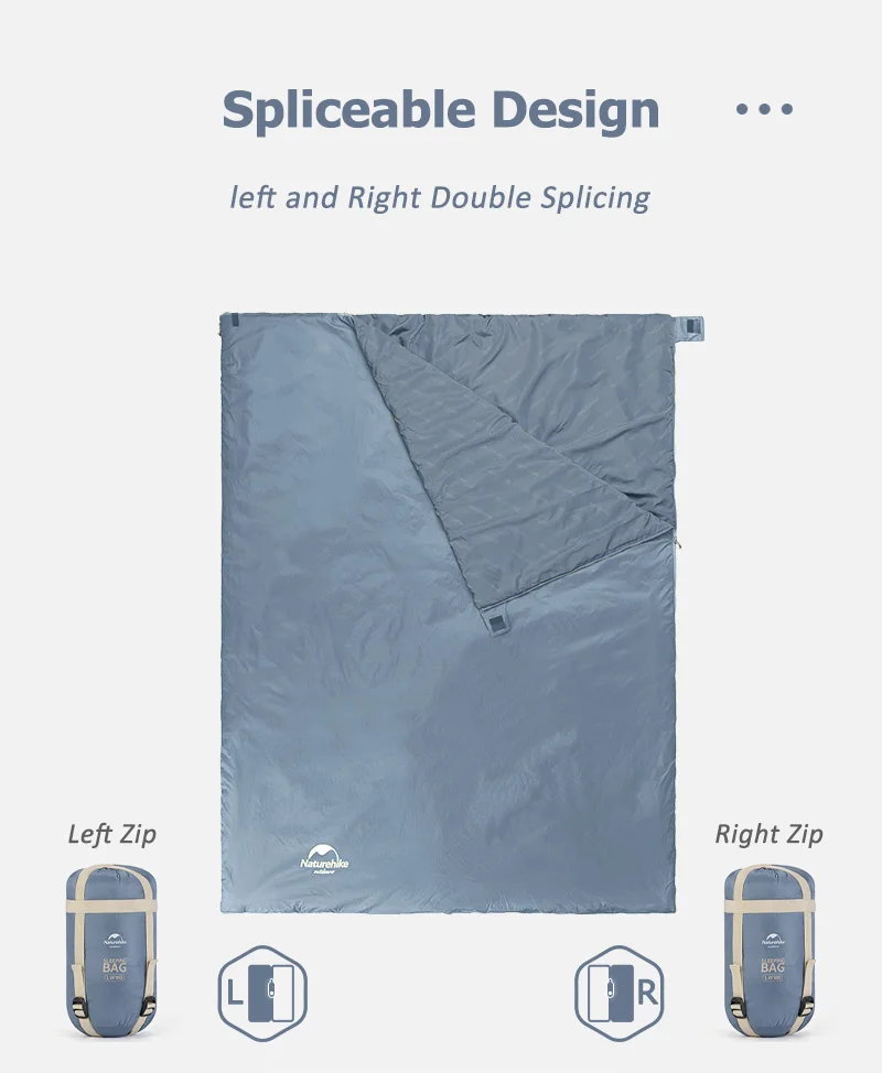 Naturehike Envelope-style Sleeping Bag LW180 Ultralight Cotton Splicing Double Sleeping Bags For Outdoor Camping Hiking Tourism