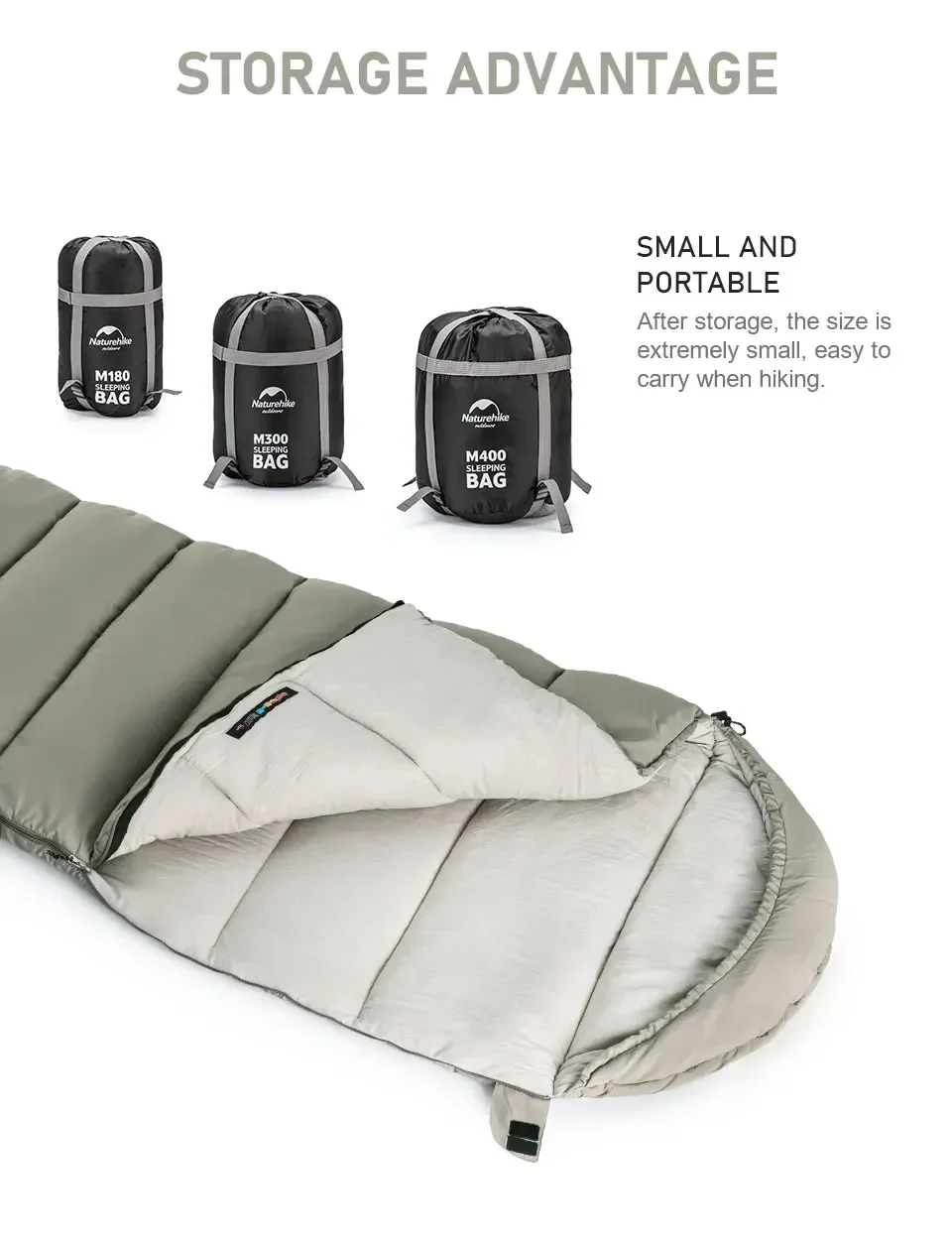 Naturehike Sleeping Bag Lightweight Waterproof Sleeping Bag Outdoor Camping Sleeping Bag Ultralight Winter Sleeping Bag