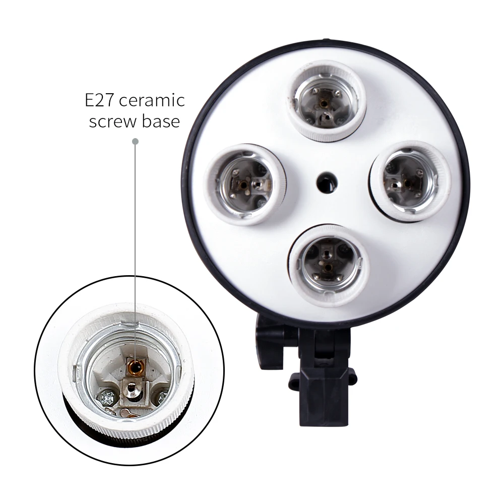 SH Photo Studio Softbox Light Kit Photographic Equipment Four Lamp Holders Continuous Light System With E27 Bulb Accessories