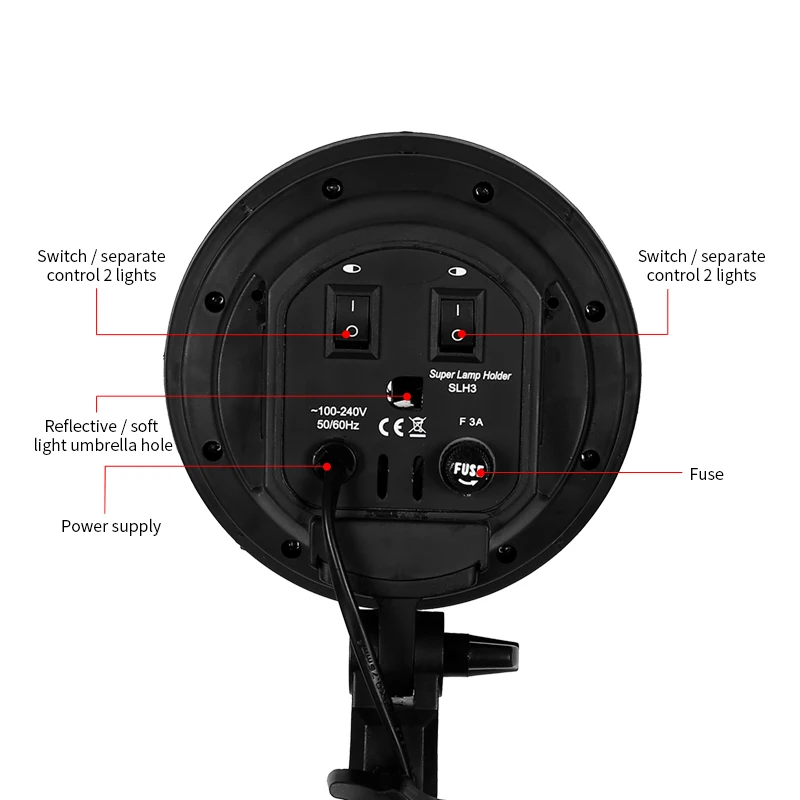 SH Photo Studio Softbox Light Kit Photographic Equipment Four Lamp Holders Continuous Light System With E27 Bulb Accessories