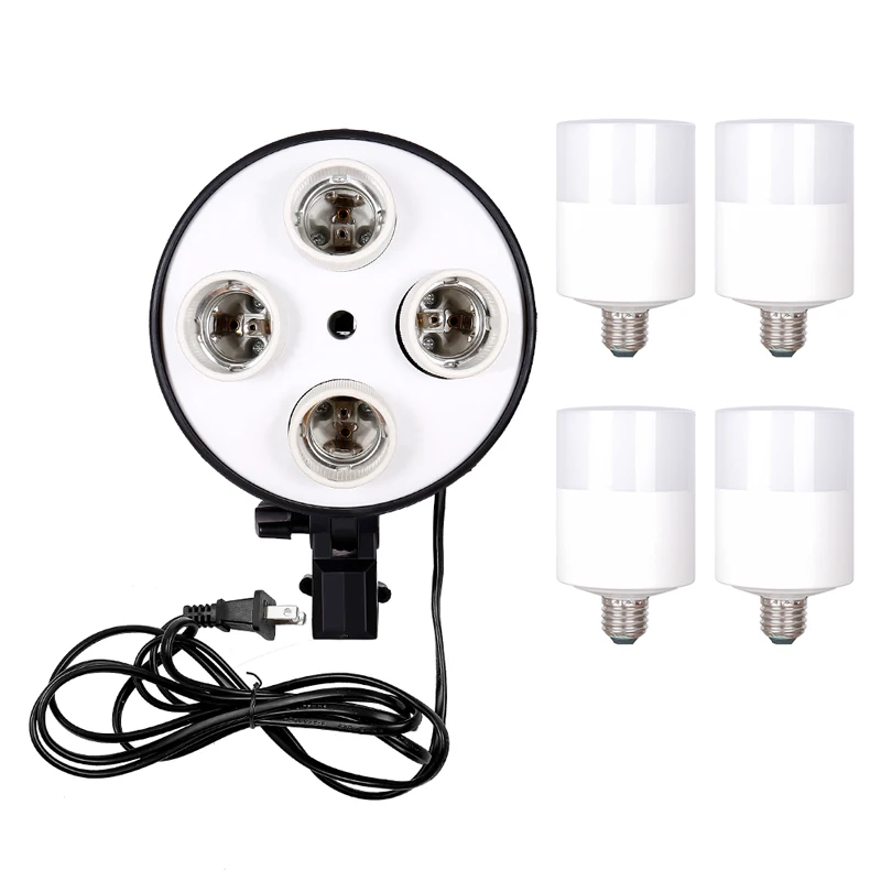 SH Photo Studio Softbox Light Kit Photographic Equipment Four Lamp Holders Continuous Light System With E27 Bulb Accessories