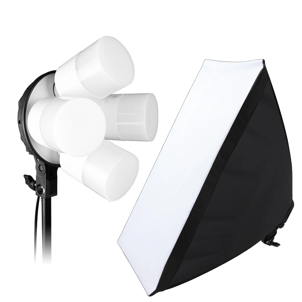 SH Photo Studio Softbox Light Kit Photographic Equipment Four Lamp Holders Continuous Light System With E27 Bulb Accessories