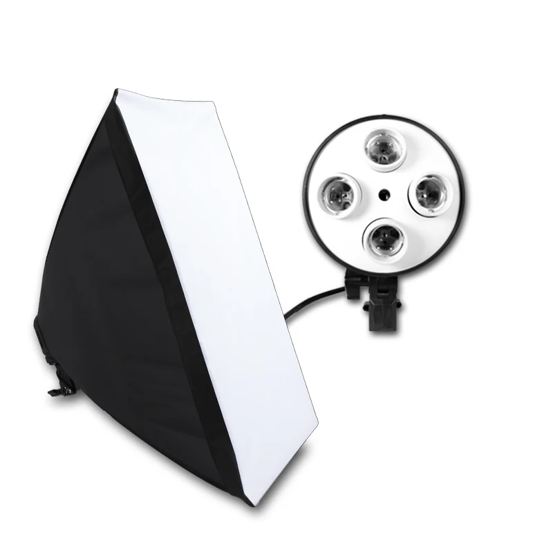 SH Photo Studio Softbox Light Kit Photographic Equipment Four Lamp Holders Continuous Light System With E27 Bulb Accessories