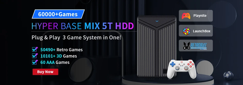 Batocera.Linux 35 2TB Gaming HDD Portable Game Hard Drive with 52000+ Games for PS3/PS2/Wii/WiiU/N64/MAME/SS, Compatible with PC