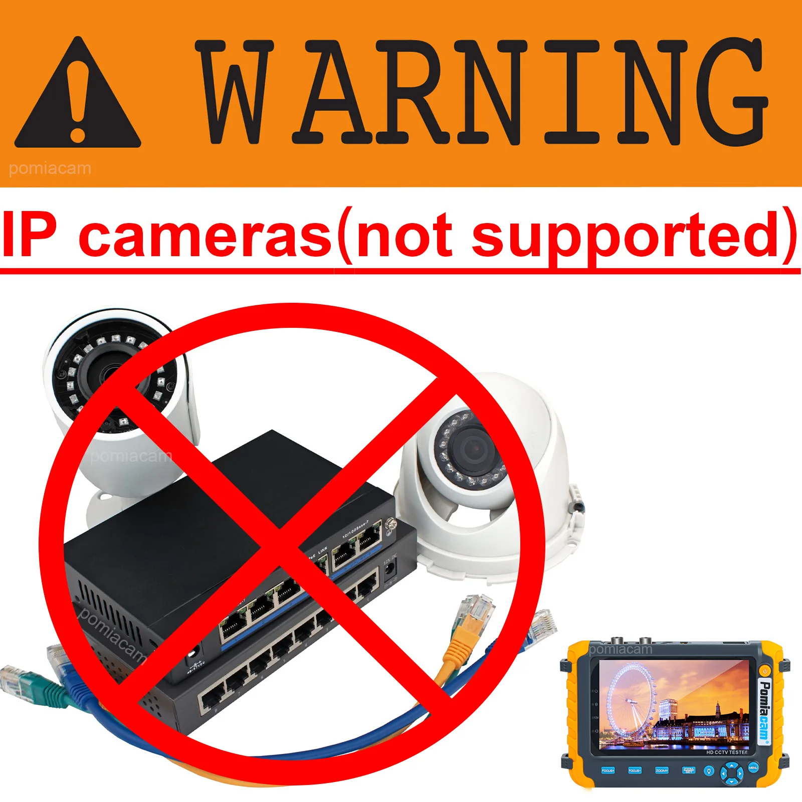 5.0 inch Monitor CVBS 8MP AHD/CVI/TVI 4-In-1 Camera Tester IV8W Tester Portable Tester Support PTZ Audio VGA HDMI Input
