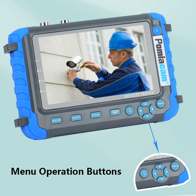 5.0 inch Monitor CVBS 8MP AHD/CVI/TVI 4-In-1 Camera Tester IV8W Tester Portable Tester Support PTZ Audio VGA HDMI Input