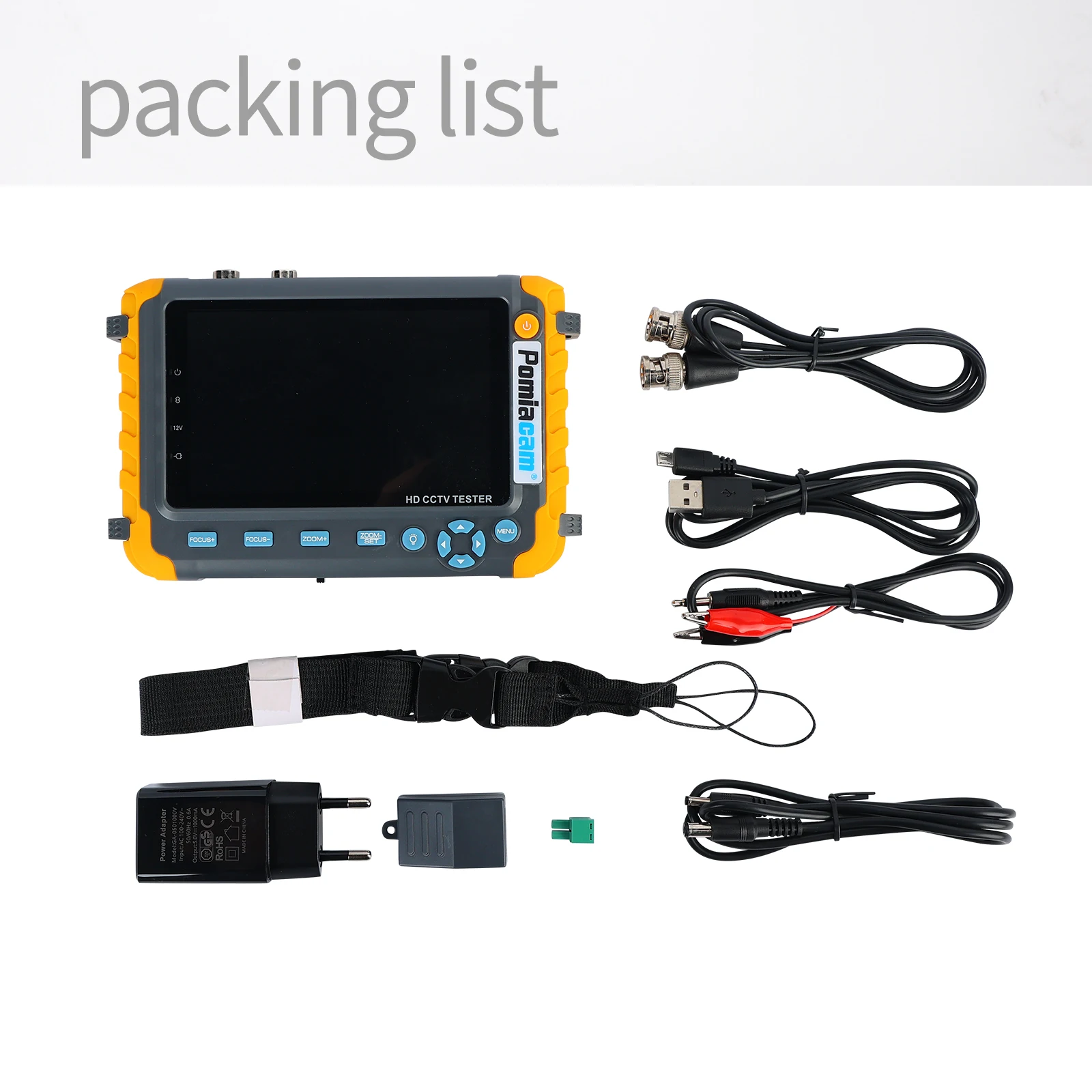 5.0 inch Monitor CVBS 8MP AHD/CVI/TVI 4-In-1 Camera Tester IV8W Tester Portable Tester Support PTZ Audio VGA HDMI Input
