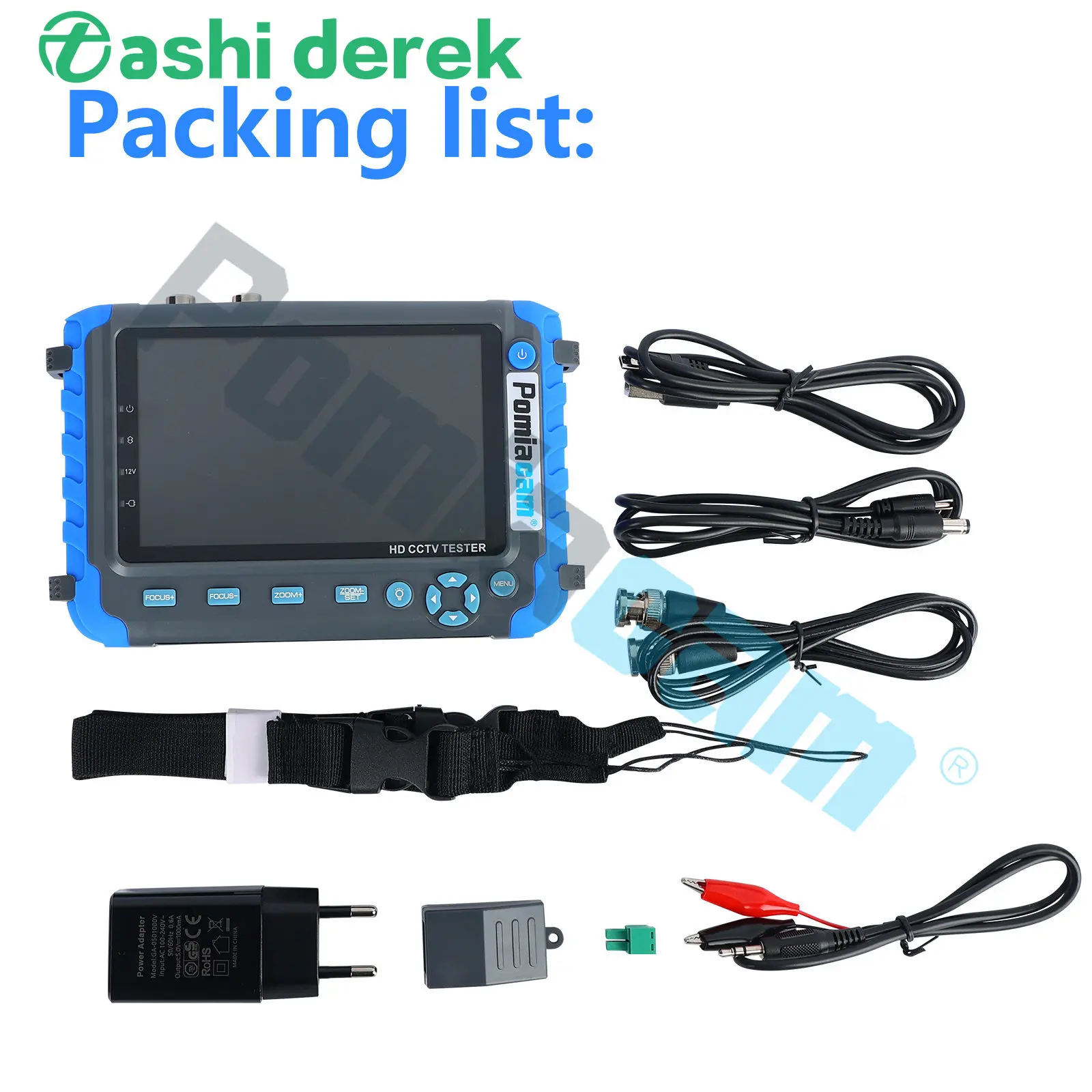 5.0 inch Monitor CVBS 8MP AHD/CVI/TVI 4-In-1 Camera Tester IV8W Tester Portable Tester Support PTZ Audio VGA HDMI Input