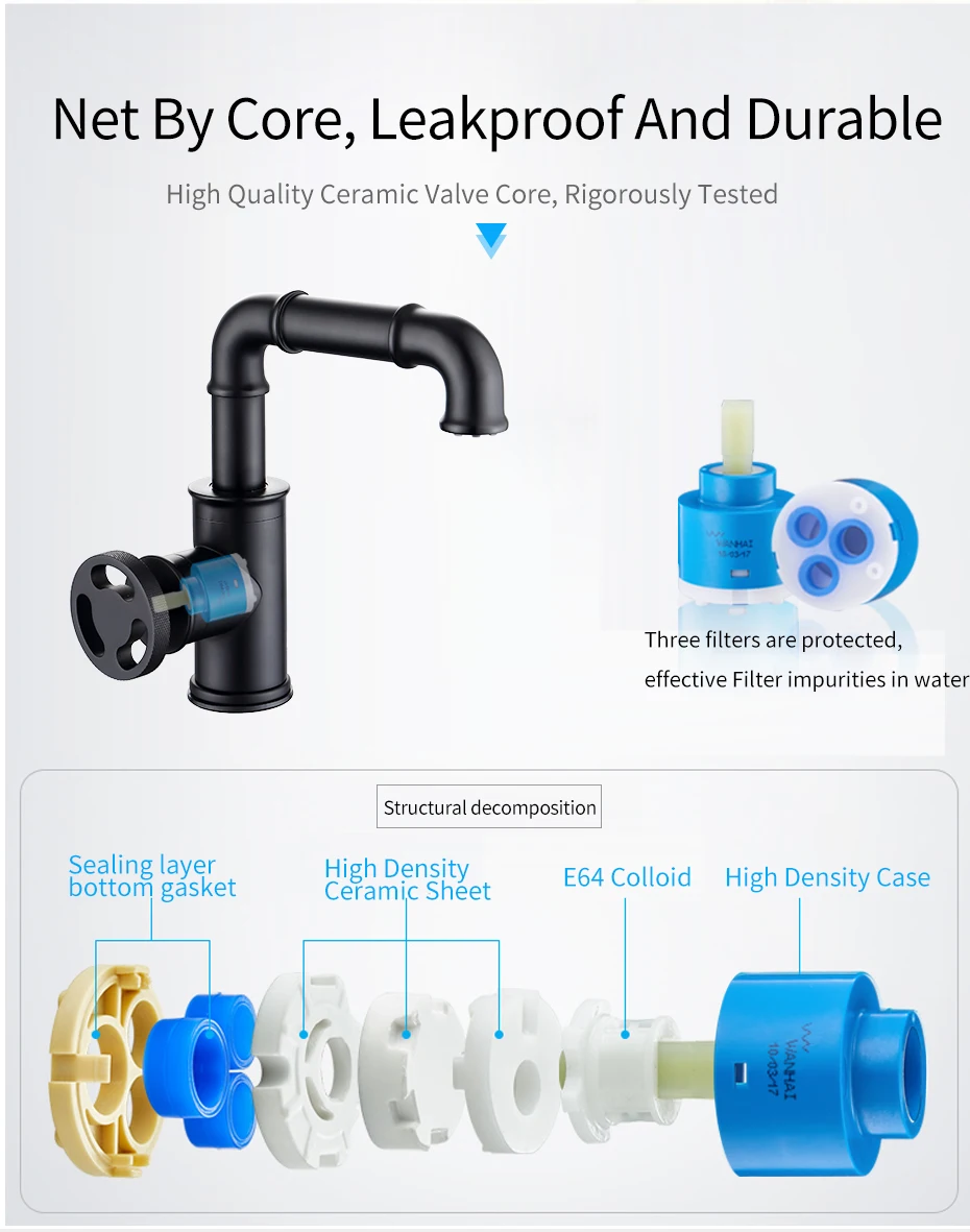 Basin Faucets Black Color Brass Crane Bathroom Faucets Hot And Cold Water Mixer Tap Contemporary Mixer Tap Torneira WF-20A02