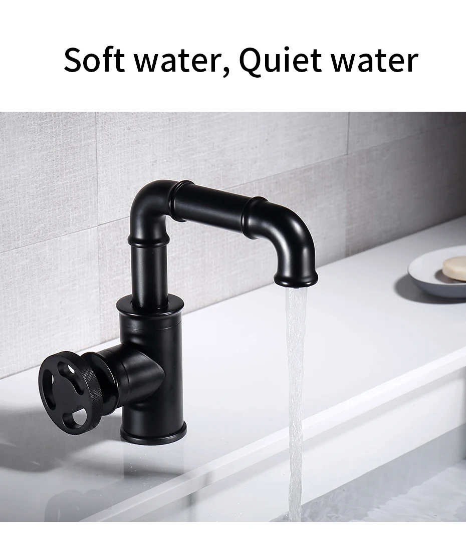 Basin Faucets Black Color Brass Crane Bathroom Faucets Hot And Cold Water Mixer Tap Contemporary Mixer Tap Torneira WF-20A02