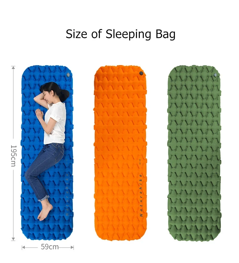 Naturehike FC10 FC01 Inflatable Mattress Air Mattress Camping Mat Ultralight Camping Mattress Sleeping Mat Nylon Sleeping Pad