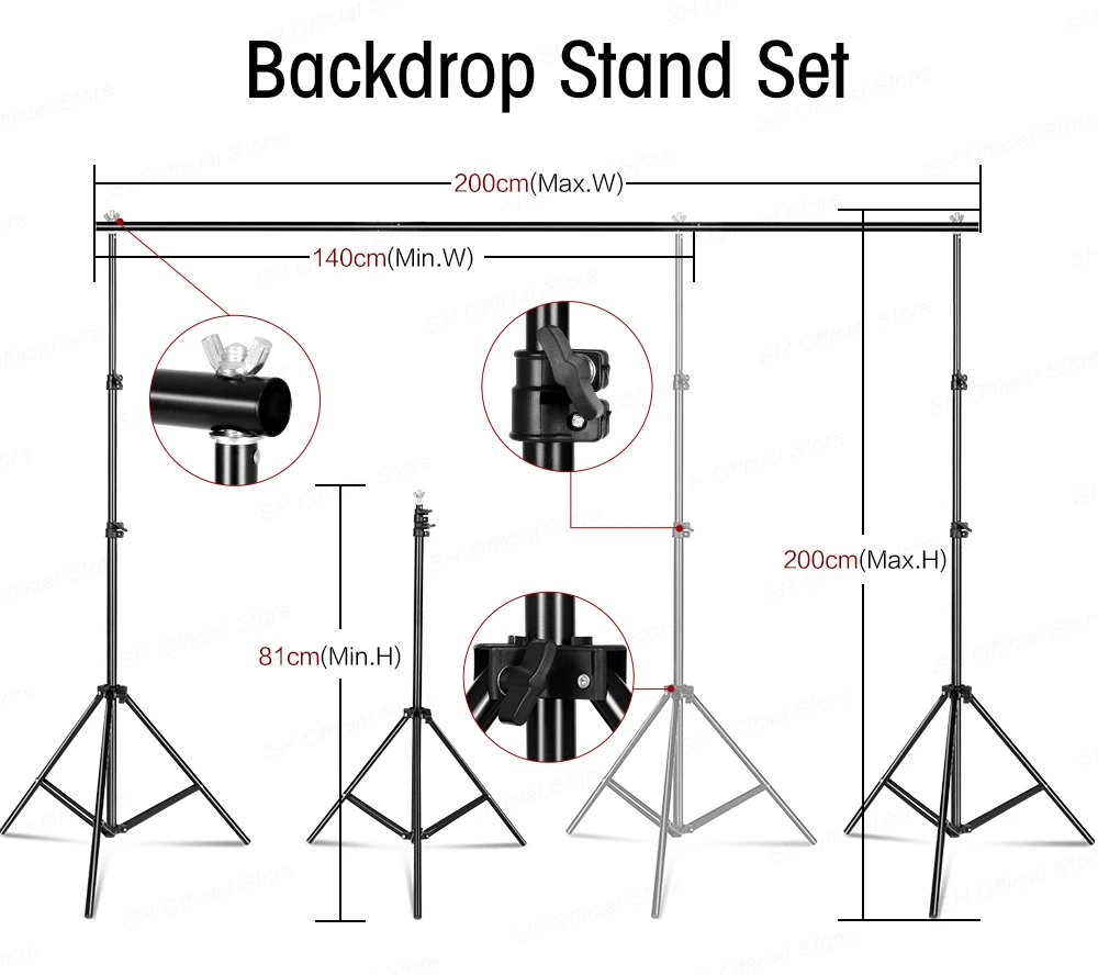 Photography Lighting Kit With 2x2M Photo Background Muslin Backdrops Softbox Light Stand Portable Bag Soft BoxFor Photo Studio