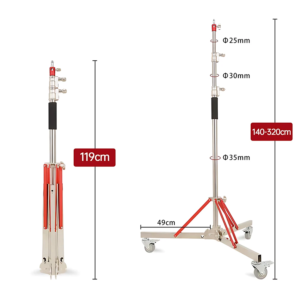 SH C Stand Stainless Steel Kit Light Stand With Weight Bag Photo Studio Accessories Extension Rod 2.49M Length Arm Cross Boom