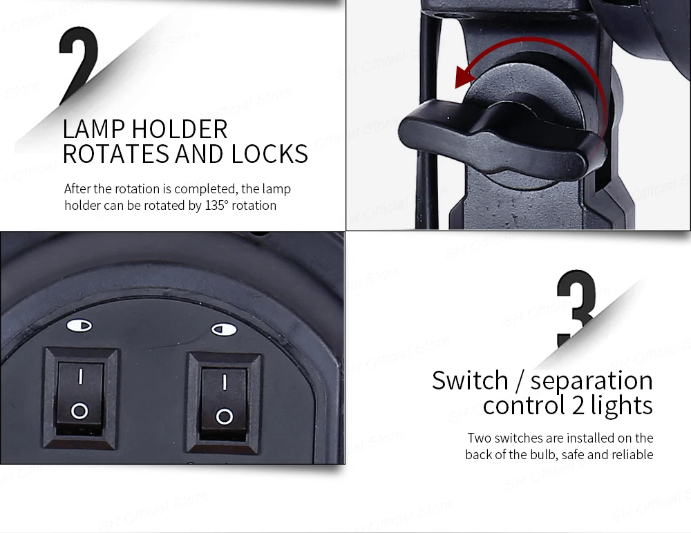 SH Photography Four Lamp Holder Softbox 50x70CM Photo Studio Lighting Kit Softbox Kits Soft Box Photographic Equipment E27 Base