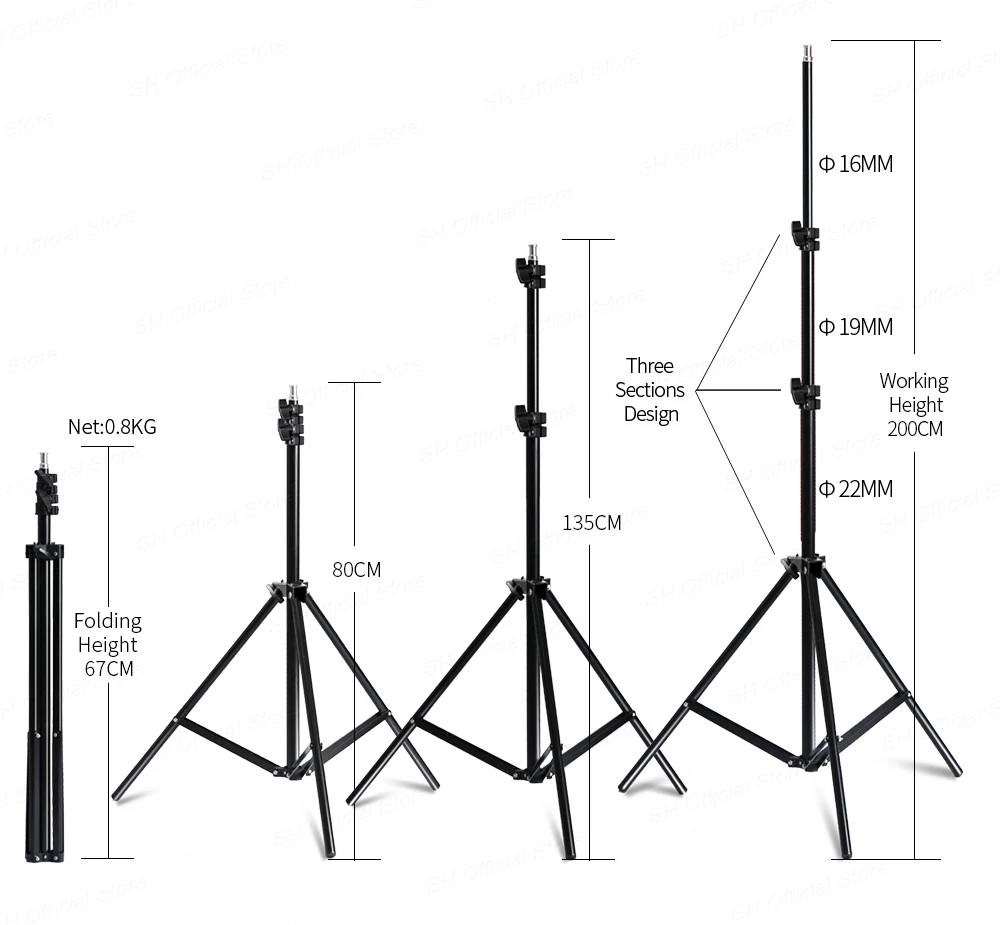 SH Photography Four Lamp Holder Softbox 50x70CM Photo Studio Lighting Kit Softbox Kits Soft Box Photographic Equipment E27 Base