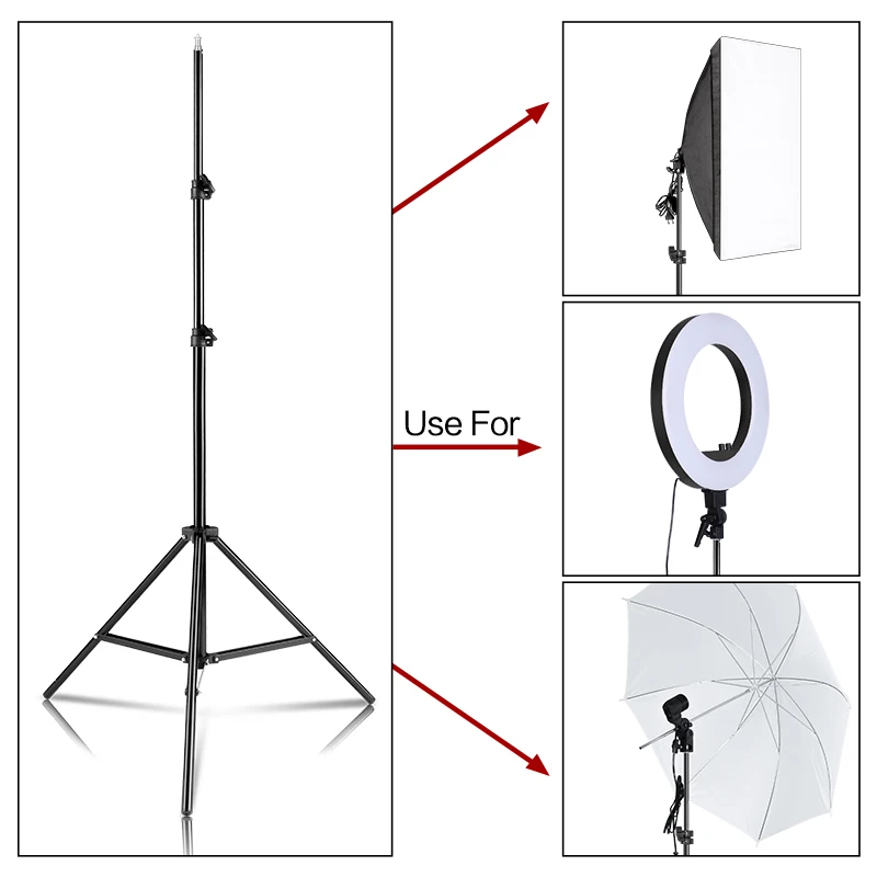 SH Photography Four Lamp Holder Softbox 50x70CM Photo Studio Lighting Kit Softbox Kits Soft Box Photographic Equipment E27 Base