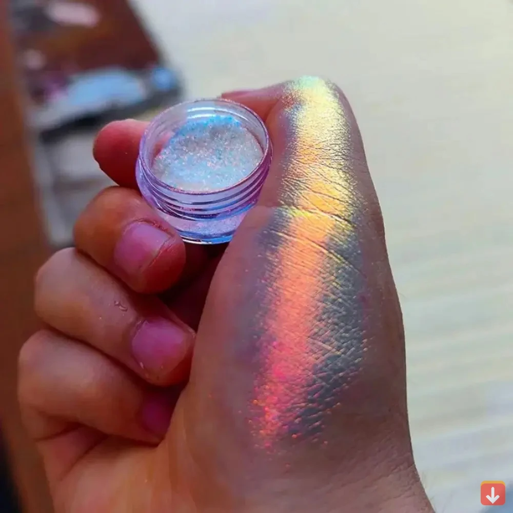 35Colors Phantom Chameleon Holographic Mirror Powder Net1-2g Colorful Magic Mirror Nail Rubbing Powder DIY Christmas Mirror Dust