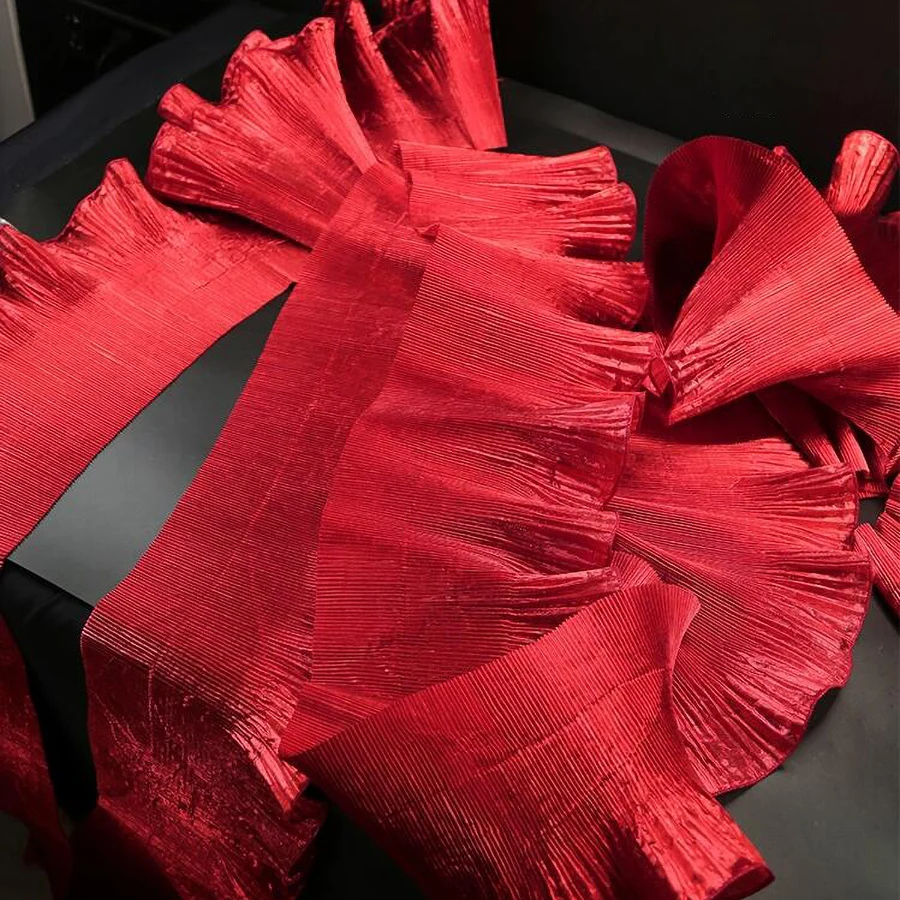 1 Yard Metallic Big Wave Lace Fabric Sew Dress Accessories 15CM Wide and Christmas Holiday Decorative Accessories