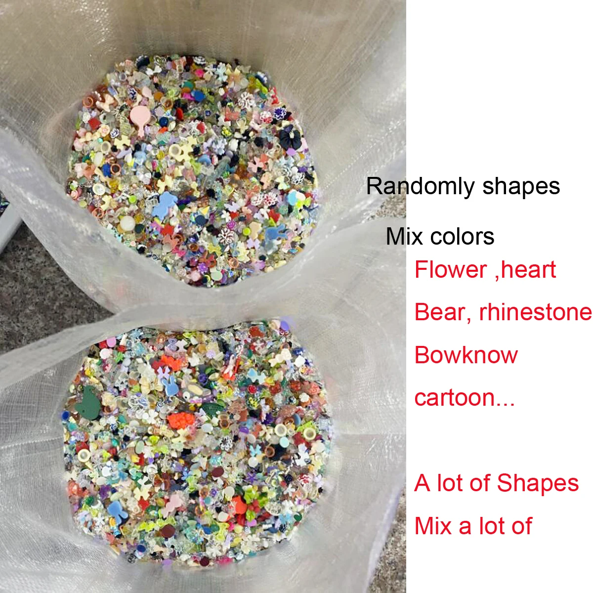 600/500/100Pcs Mixed Resin Bow/Flowers Nail Art Charms 3D Colorful Acrylic Bow Fairy Rhinestone Decor DIY Christmas Bow Parts