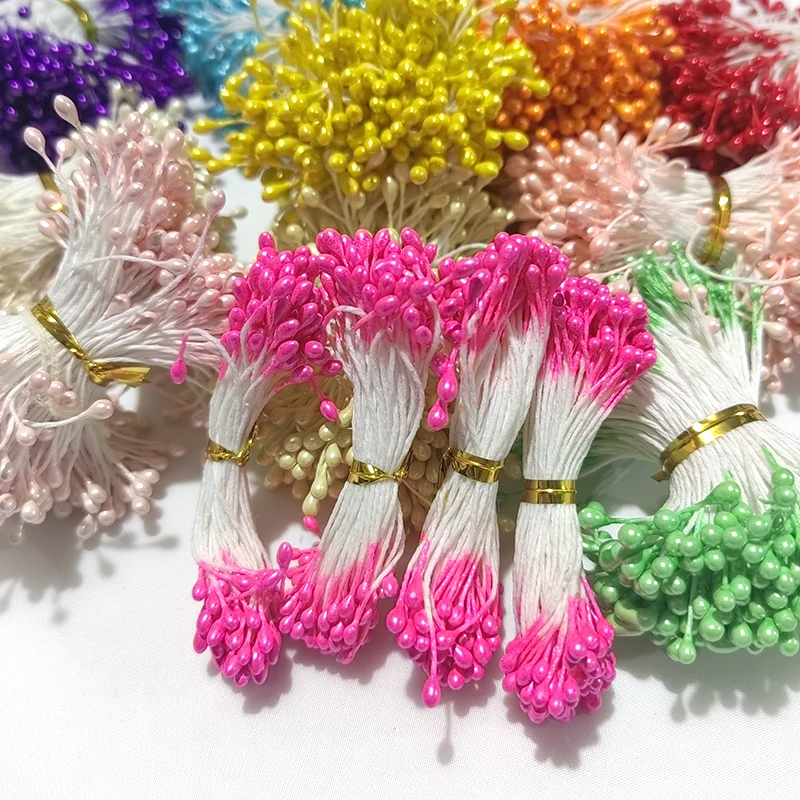 500pcs/Bag 1/3mm DIY Artificial Mini Pearl Flower Stamen Pistil Overall Wedding Party Home Decoration Christmas Accessories