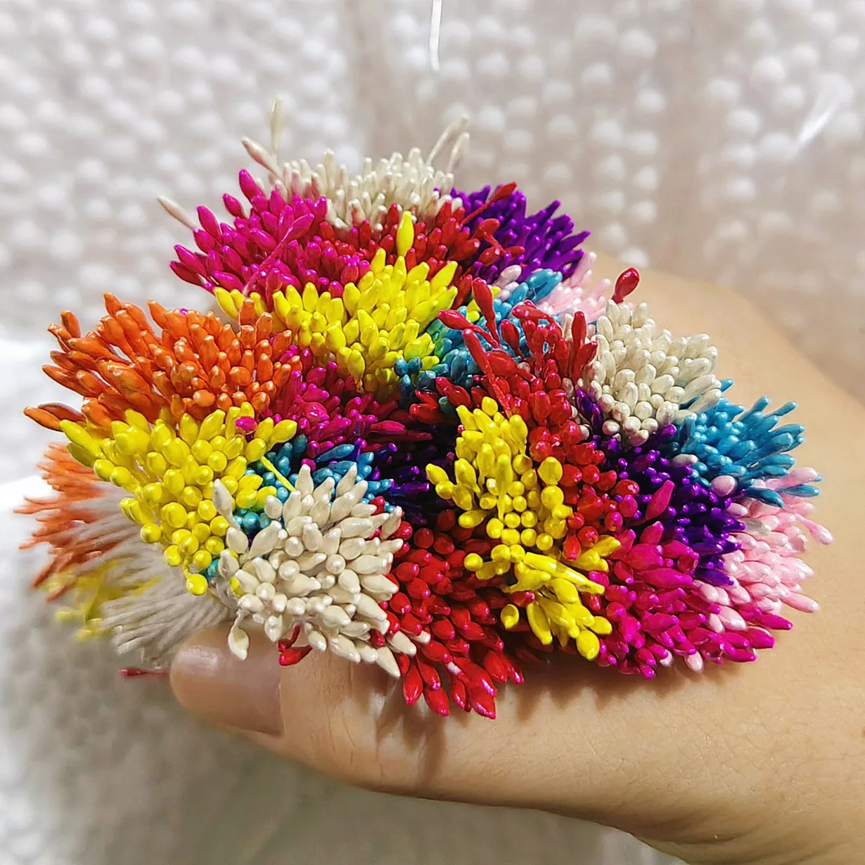 500pcs/Bag 1/3mm DIY Artificial Mini Pearl Flower Stamen Pistil Overall Wedding Party Home Decoration Christmas Accessories